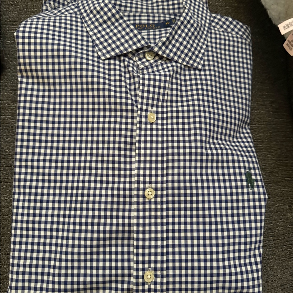 Polo by Ralph Lauren Navy and White Gingham Shirt